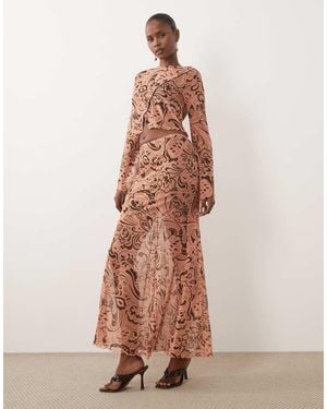 ASOS Doorschijnende Maxi Co-Ord Rok - Roze