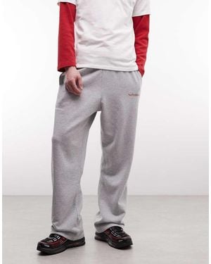 No Problemo 100% Cotton Logo Straight Leg joggers With Tie Waist - Grey