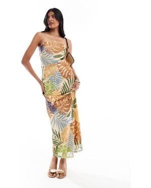 Vero Moda Mesh Bandeau Maxi Dress - Metallic