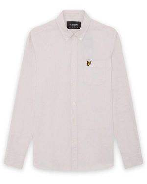 Lyle & Scott Tonal Eagle Plain Oxford Shirt - White