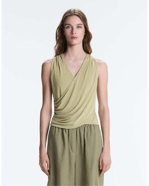 Oysho Crossover Modal Blend Top - Green