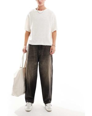 Pull&Bear Jeans Skater Slavato - Bianco
