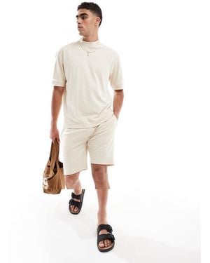 Brave Soul Cotton Blend T-shirt And Shorts Co-ord Set - White