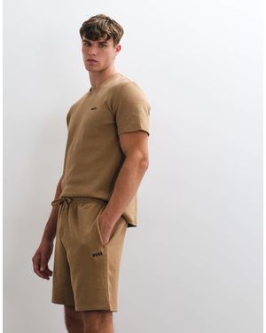 BOSS Kombiteil-waffelshorts mit logodruck - Natur
