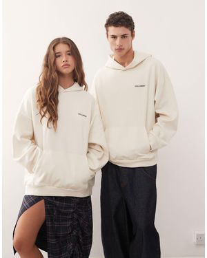 Collusion Unisex Boxy Hoodie - Natural