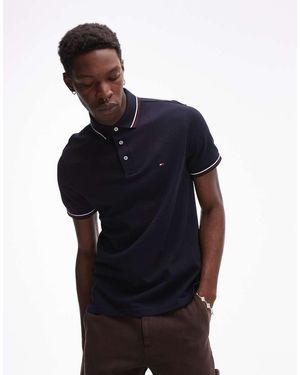 Tommy Hilfiger Polo Slim Con Bordi A Contrasto - Blu