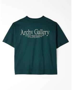 ASOS Camiseta Verde Oscuro De Corte Cuadrado Extragrande Con Estampado Gráfico De Texto De