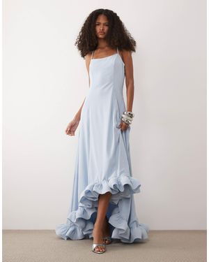 Y.A.S Cami Maxi Dress With exaggerated Buble Hem - White