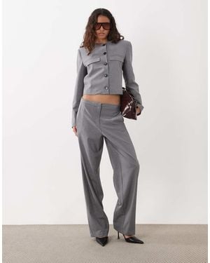 Mango Marker Kraagloze Cropped Blazer Co-Ord - Grijs