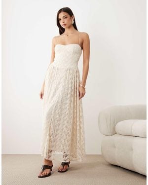Bardot Estie Broderie Maxi Dress - Natural