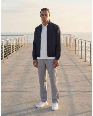 Jack & Jones Wide Fit Drawstring Herringbone Chino - Grey