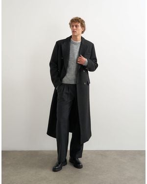 TOPMAN Manteau long bouclé en mélange - Noir