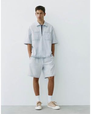 Pull&Bear Bermuda Di Jeans Comodi Azzurri - Blu