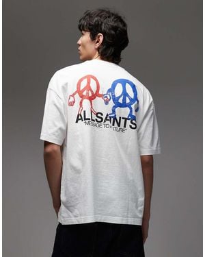 AllSaints Bedfellow Peace Graphic T-shirt - Grey