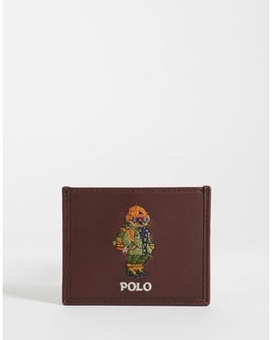 Polo Ralph Lauren Bear Print Card Case - Purple