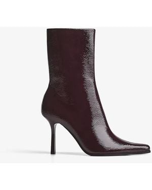 Bershka Embossed High-heel Ankle Boots - White