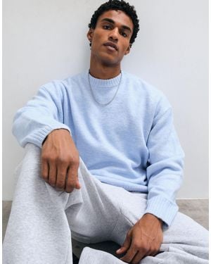 Cotton On Boxy-strickpullover mit rundhalsausschnitt - Blau
