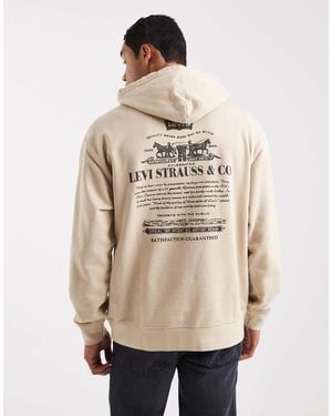 Levi's Logo Back Print Relaxed Fit Hoodie - Natural