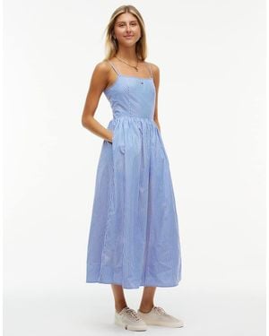 Tommy Hilfiger Crinkle Poplin Strap Maxi Dress - Blue