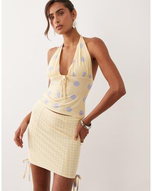 ASOS Printed Slinky Skirt - Natural