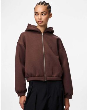 Pieces Sudadera Marrón Achicoria Con Capucha De