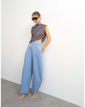 TOPSHOP Co Ord Barrel Leg Trouser - Blue
