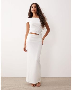 ASOS Co-ord Textured Rib Column Maxi Skirt - Natural