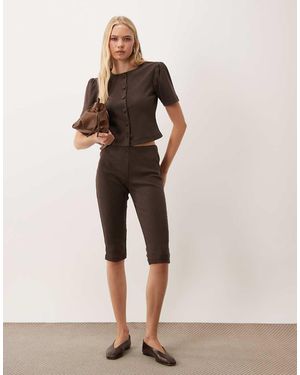 Miss Selfridge Capri Pant Co-ord - Brown