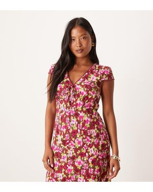 Nobody's Child Petite Rosa V-Neck Mini Dress - Red