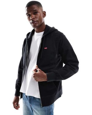 Levi's Sudadera Negra Con Capucha, Cremallera Y Logo Clásico De Ala De Murciélago De -Gris - Azul