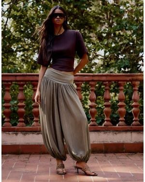 Bershka Sarouel Trousers - Green