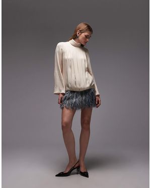 ASOS 3d Fringe Pelmet Mini Skirt - Grey