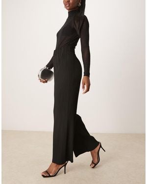 Y.A.S – plissierte hose mit weitem bein - Schwarz