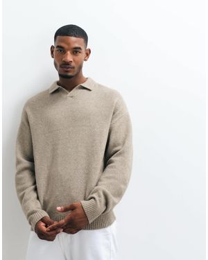 JJ Rebel Pullover mit schlitz am ausschnitt - Grau