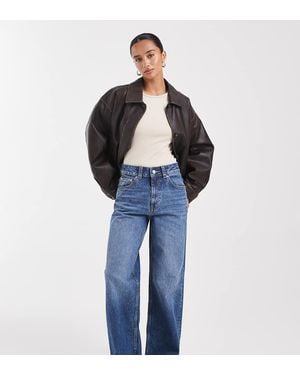 ASOS Asos Design Petite Wide Leg Dad Jean - Blue