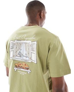 Jack & Jones Oversized T-shirt With Backprint Window - Green