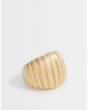 ASOS Chunky Ring With Ridged Design - Natural