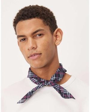 ASOS Cotton Heritage Plaid Bandana - White