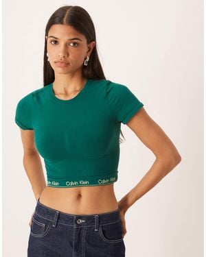 Calvin Klein Shapewear Short Sleeve Top - Green
