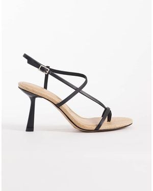 ALDO Sandalias Negras De Tacón Con Diseño De Tiras Nallia De -Negro - Metálico