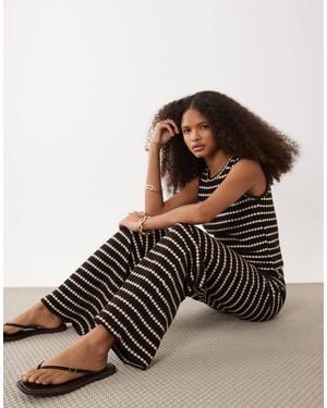 Brave Soul Co-ord Knitted Wide Leg Trouser - Black