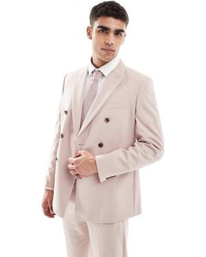 ASOS Double Breasted Regular Suit Jacket - Pink