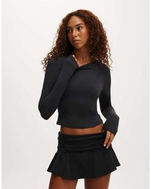 Cotton On Cotton On Ultra Soft Roll Over Skirt - Black