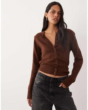 Brave Soul Compact Knit Cardigan - Brown