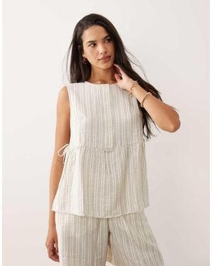 Jdy Side Tie Details Top Co-ord - Natural