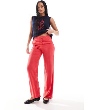 Stradivarius Tall Tailo Pull On Trouser - Red