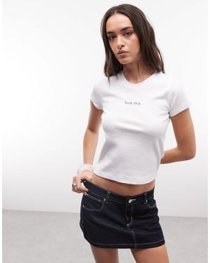 French Connection – fcuk – knapp geschnittenes t-shirt - Weiß