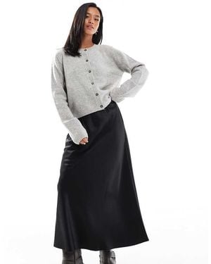 Vero Moda Satin Bias Midi Skirt - White