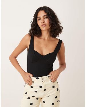 ASOS Polyamide Scoop Neck Bodysuit - Black