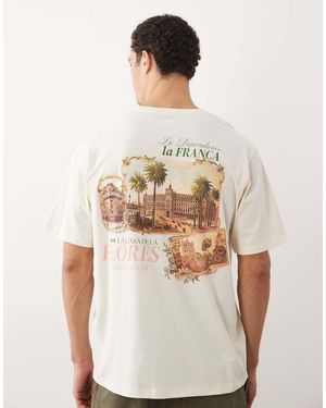 Jack & Jones Oversized T-shirt With Scenic Backprint - Natural